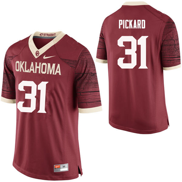 Men Oklahoma Sooners #31 Braxton Pickard College Football Jerseys Limited-Crimson - Click Image to Close